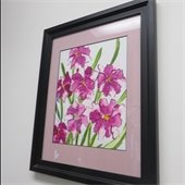 Framed watercolor of flowers
