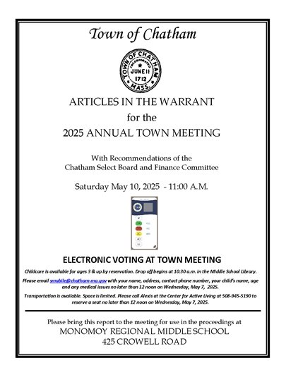 Annual Town Meeting Warrant Cover