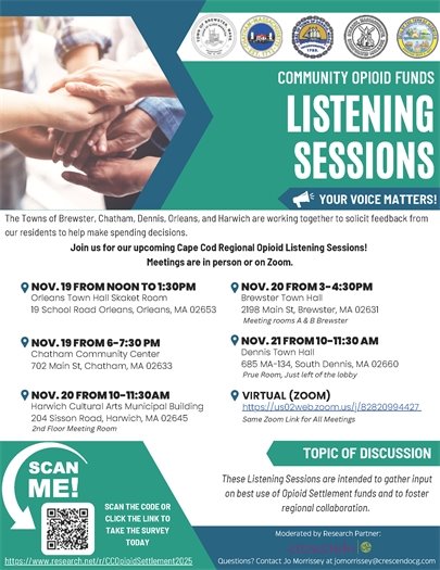 Opioid Fund Listening Sessions will be held in November in each Loer Cape Town