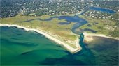 Aerial view of a salt marsh