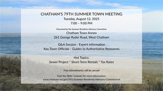 Summer Town Meeting on Tuesday, August 12 at 7 p.m.