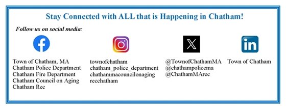graphic listing the Town's social media accounts