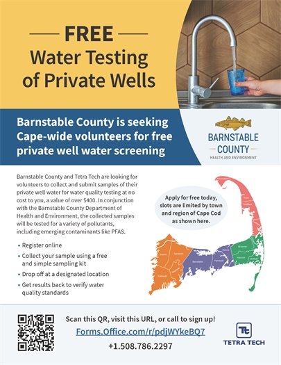 Free water testing of private wells available from Barnstable County