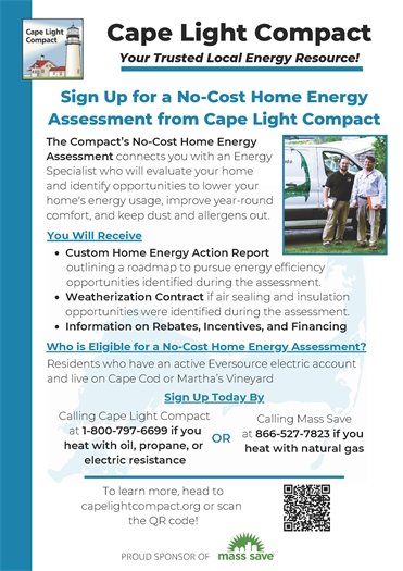 Cape Light Compact Home Energy Assessment information