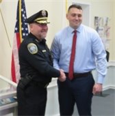 Police Chief Mike Anderson and new Officer Kenton Frenking