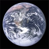 photograph of planet Earth from outerspace